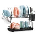 2 Tier Drainer Metal Dish Rack For Kitchen